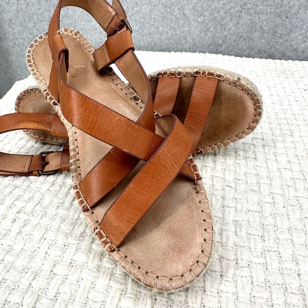 Madewell Tan Leather Espadrille Slingback Sandals - Picture 7 of 8